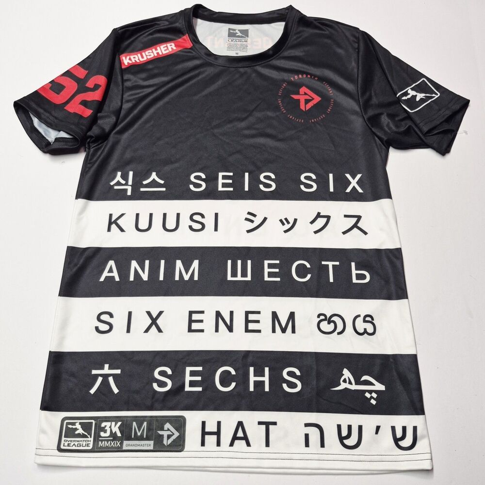 Overwatch League Toronto Defiant Jersey Krusher 52 Size M Rare Inaugural Print